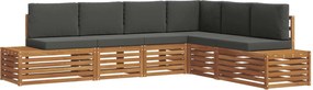 vidaXL Set de canapele de exterior 6 Bucată Natural și Antracit
