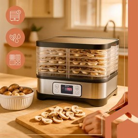 Uscător electric de ciuperci și fructe cu afișaj LCD - 400 W