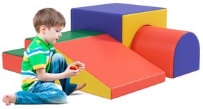 HOMCOM Modul motricitate bebeluși 4 buc. parcurs motricitate bebeluși din spumă EPE pentru copii preșcolari, multicolor | Aosom Romania