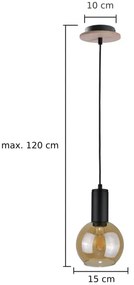 Lustră pe cablu JANTAR WOOD 1xE27/60W/230V