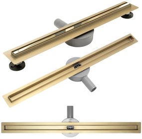 Set rigola dus plus capac inclus 50 cm Rea Neo Slim Mirror Gold Pro auriu