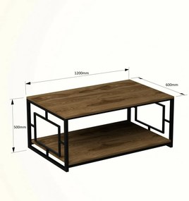 Măsuță de cafea Kelvin Black and Walnut