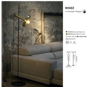 Lampadar / Lampa de podea design modern WHIZZ negru/auriu