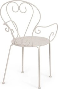 Scaun de grădină bej din metal Etienne – Bizzotto