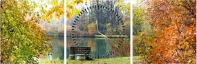 Tablou cu pescărie (cu ceas) (90x30 cm)