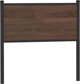vidaXL Tăblie de pat de schimb, stejar maro, 80 cm, lemn prelucrat și oțel