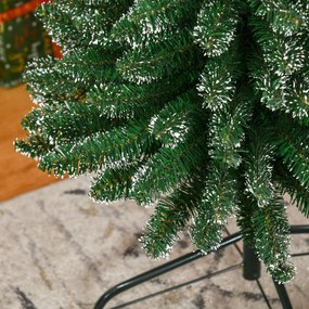HOMCOM Brad de Crăciun Slim cu 624 Ramuri, Bază Pliabilă, Plastic și Metal, 56x56x225 cm, Verde | Aosom Romania