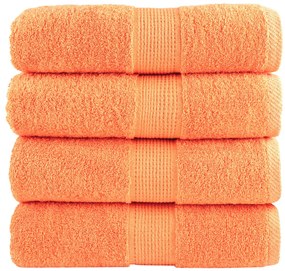 vidaXL Prosoape de baie premium SOLUND, 4 buc. portocalii, 30x30 cm, 600 g/m²