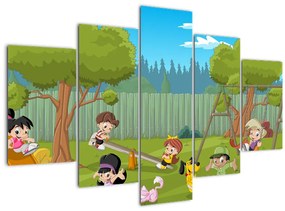 Tablou - Copii la locul de joacă (150x105 cm)