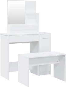vidaXL Set măsuță de toaletă, alb, 86,5x35x136 cm