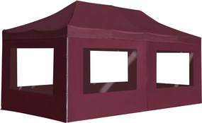 vidaXL Cort de petrecere pliabil cu pereți, roșu vin, 6x3 m, aluminiu