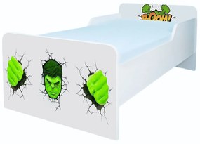 Pat copii Hulk Mic 2-6 ani Simplu Cu saltea
