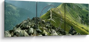 Tablou - Peisaj montan (cu ceas) (90x30 cm)