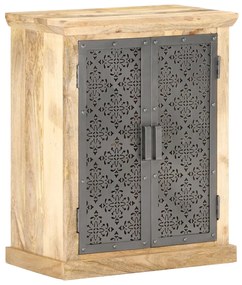 vidaXL Servantă cu uși de oțel, 60 x 35 x 75 cm, lemn masiv de mango