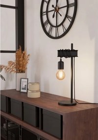 Eglo 43714 - Lampă de masă TOWNSHEND, 1xE27/10W/230V, neagră