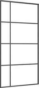 vidaXL Ușă glisantă, negru, 102,5x205 cm, sticlă ESG și aluminiu