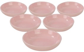 Set de 6 boluri ceramice Lunis 13 cm, roz deschis