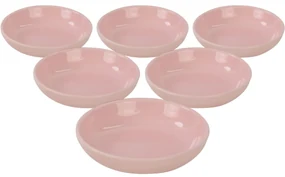 Set de 6 boluri ceramice Lunis 13 cm, roz deschis