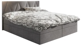 Pat matrimonial Boxspring 180 cm Fade 3 (gri) ( cu saltea și sp. depozitare). 1046514