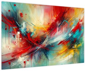 Tablou – Abstracție cu roșu (90x60 cm)