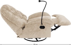 Scaun pivotant de lux, cu balansare, bej, DELMOR