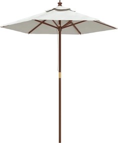 vidaXL Umbrelă de soare de grădină stâlp din lemn nisipiu 196x231 cm