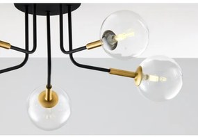 Lustră pe tijă Jupiter 2040 BURANO 5xG9/10W/230V negru/auriu/transparent