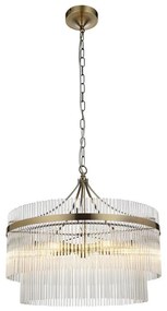Endon 99166 - Candelabru MARIETTA cu lanț, 5xE14/7W/230V, alamă/sticlă clară