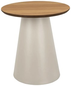 Măsuță de cafea crem/în culoare naturală rotundă cu blat cu aspect de lemn de stejar ø 45 cm Soli – Actona