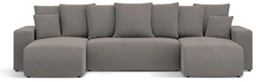 Coltar extensibil Jini in forma de U cu 5 locuri, colt reversibil si tapiterie din catifea