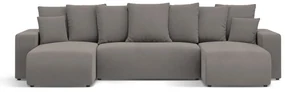Coltar extensibil Jini in forma de U cu 5 locuri, colt reversibil si tapiterie din catifea