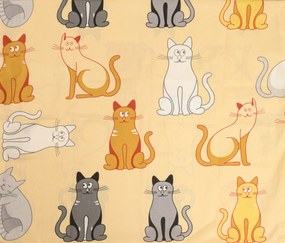 Lenjerie de pat din bumbac CHROMA CATS crem Dimensiune lenjerie de pat: 2 buc 70 x 90 cm | 200 x 220 cm