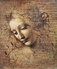 Leonardo da Vinci - Reproducere Leonardo da Vinci - Head of a Young Woman, (35 x 40 cm)