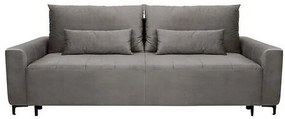 Canapea extensibilă Boston 385 Cutie de pat, Gri, 93x235x108cm, 83 kg, Picioare: Metalic