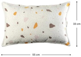 Pernă decorativă pentru copii crem bouclé/chenille Terrazzo Bolster – Wigiwama
