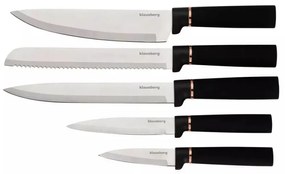 Set cutite si ustensile de bucatarie Klausberg KB 7835, 12 piese, Otel inoxidabil, Negru