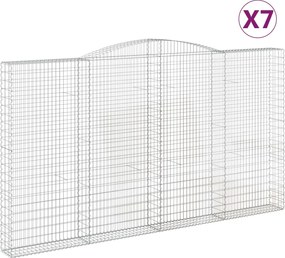 vidaXL Coșuri gabion arcuite, 7 buc, 400x30x220/240cm, fier galvanizat
