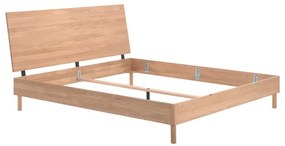 Pat matrimonial în culoare naturală din lemn de stejar fără somieră 180x200 cm Forrest – Vipack