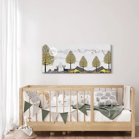 Tablou cu cerbi pictați (120x50 cm)
