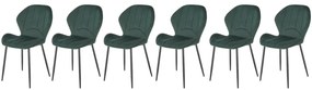 Set 6 scaune K538 velvet verde