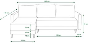 Colțar Glimmer L (crem + Negru) (S). 1057123