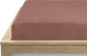 Cearsaf fleecat cu elastic MOLTON maro inchis 90 x 200 cm