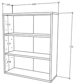 Corp Baie Zaria, Suspendat, 2 Usi, Alb lucios/Alb, MDF, L 60 x l 22 x H 72 cm
