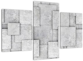 Tablou - Abstracție cu faianță de beton (90x60 cm)