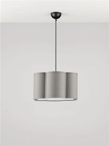 Lustra suspendata cu abajur textil gri BLOOSY