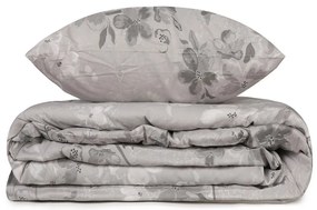 Lenjerie de pat gri din bumbac ranforcé pentru pat de o persoană 140x200 cm Elena – Mijolnir