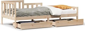 vidaXL Pat de zi cu sertare, 80x200 cm, lemn masiv pin