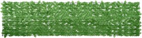 vidaXL Paravan de balcon, frunze verzi, 300x75 cm