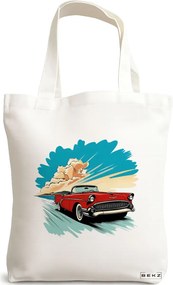 Sacosa de Panza pentru Cumparaturi, Geanta Tote, model The Cruiser 38 x 34.5 cm, Alba, BEKZ®