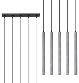 Lustră pe cablu Sollux SL.1274 PASTELO 5xG9/8W/230V beton